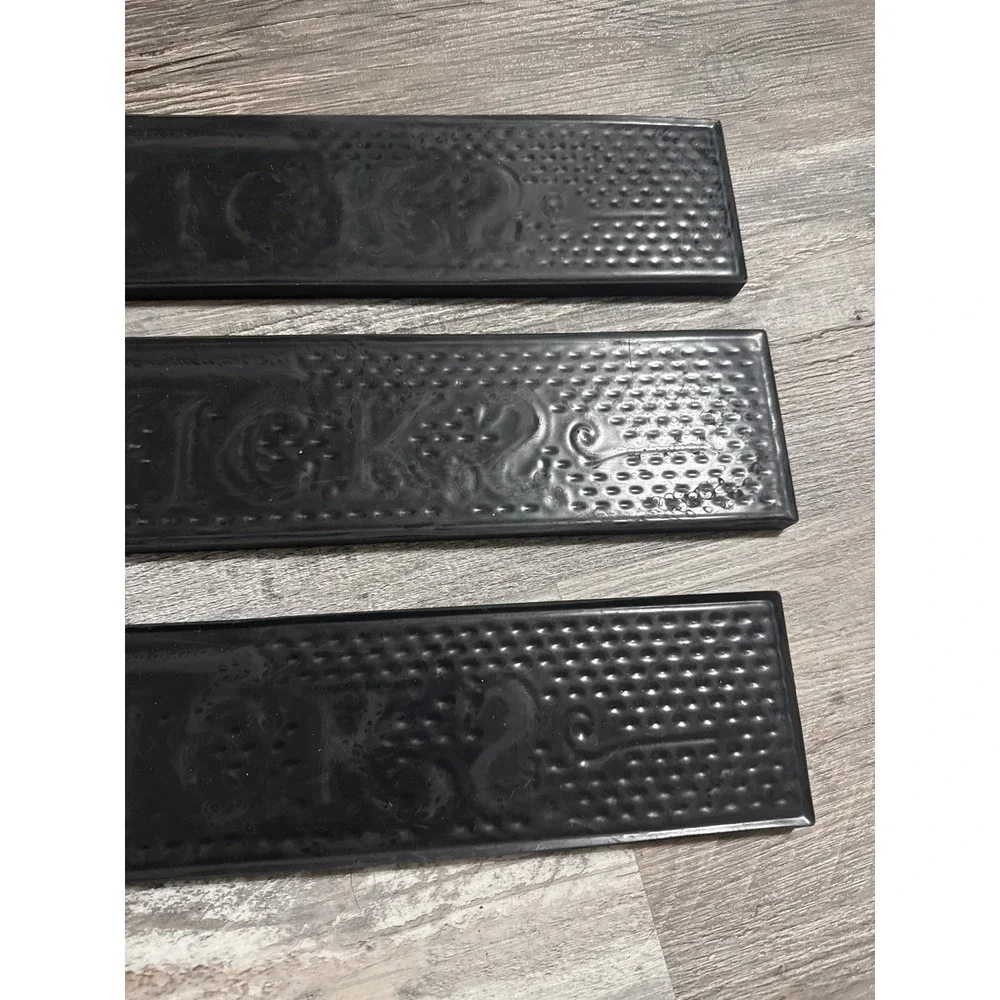 Hendrick's Gin Bar Mat Rubber Spill Rail Mat Black Gold 3-Piece Set 2022
